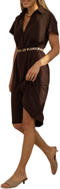 STUDIO ANNELOES - Louni blouse dress - 91543 - 8700 Espresso Bruin