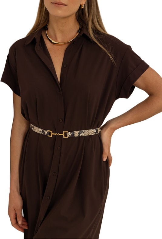 STUDIO ANNELOES - Louni blouse dress - 91543 - 8700 Espresso Bruin