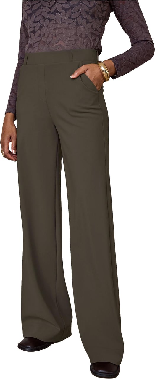 STUDIO ANNELOES - Lexie bonded trousers - 94801 - 7400 New army Groen