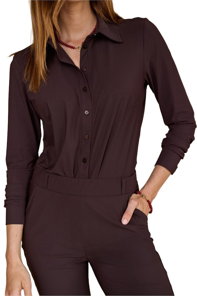 STUDIO ANNELOES - Poppy blouse - 94802 - 8700 Espresso Bruin