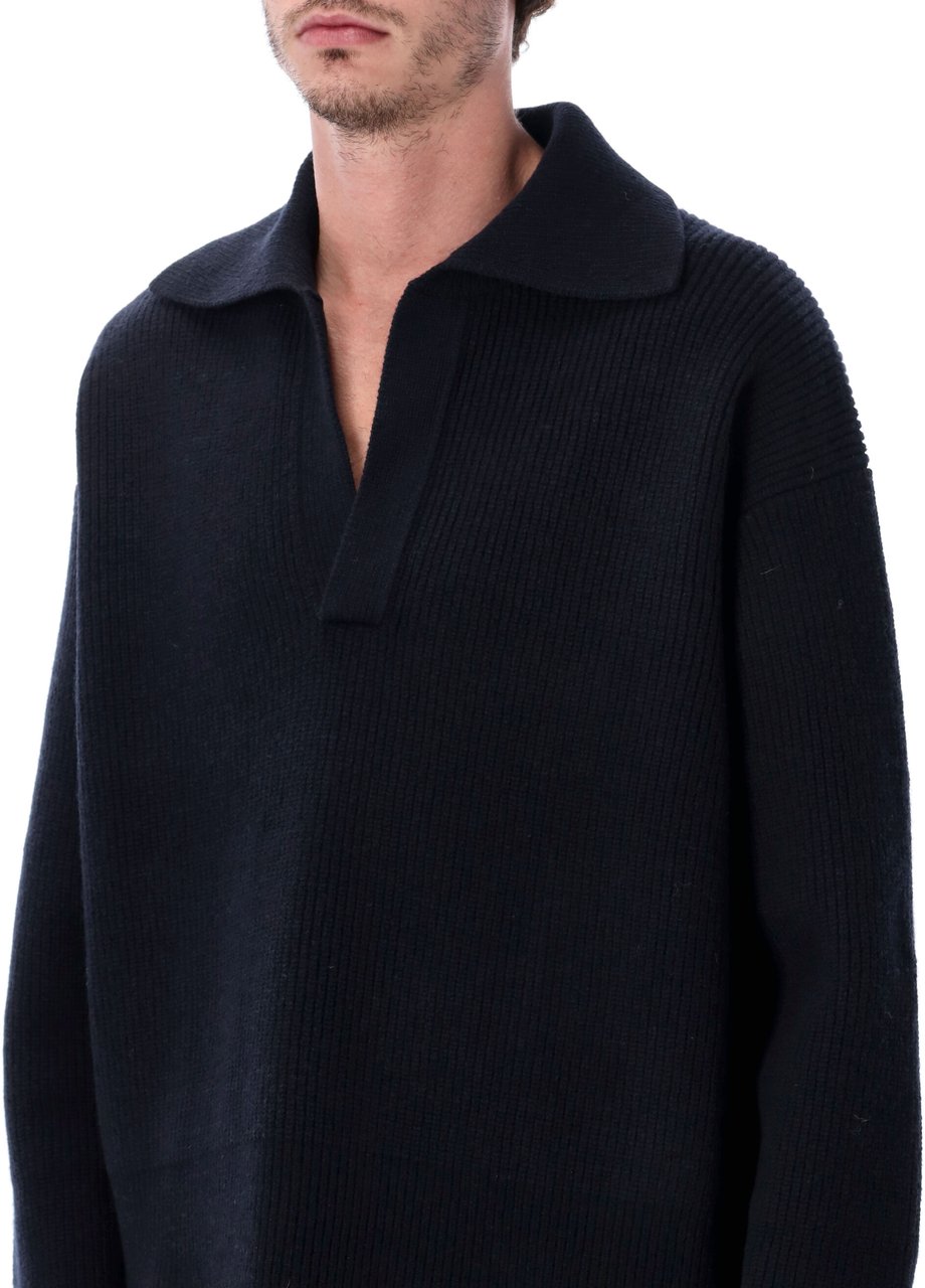 Studio Nicholson Nash Polo Darkest Navy Blauw