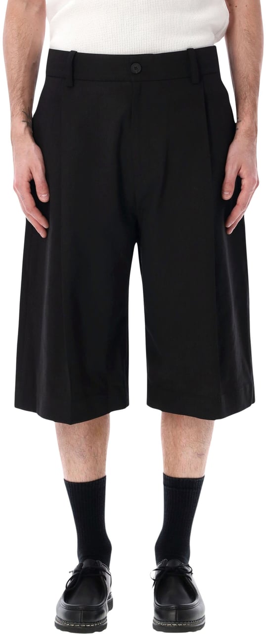 Studio Nicholson Pleated Short Nero Zwart