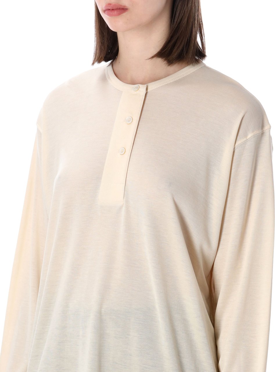 Studio Nicholson Rutas Ls Serafino Canvas Beige Wit