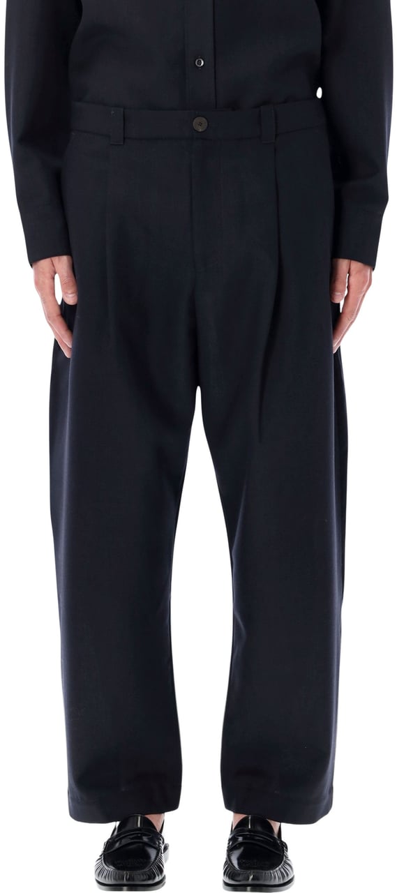 Studio Nicholson Tuck Pant Darkest Navy Blauw