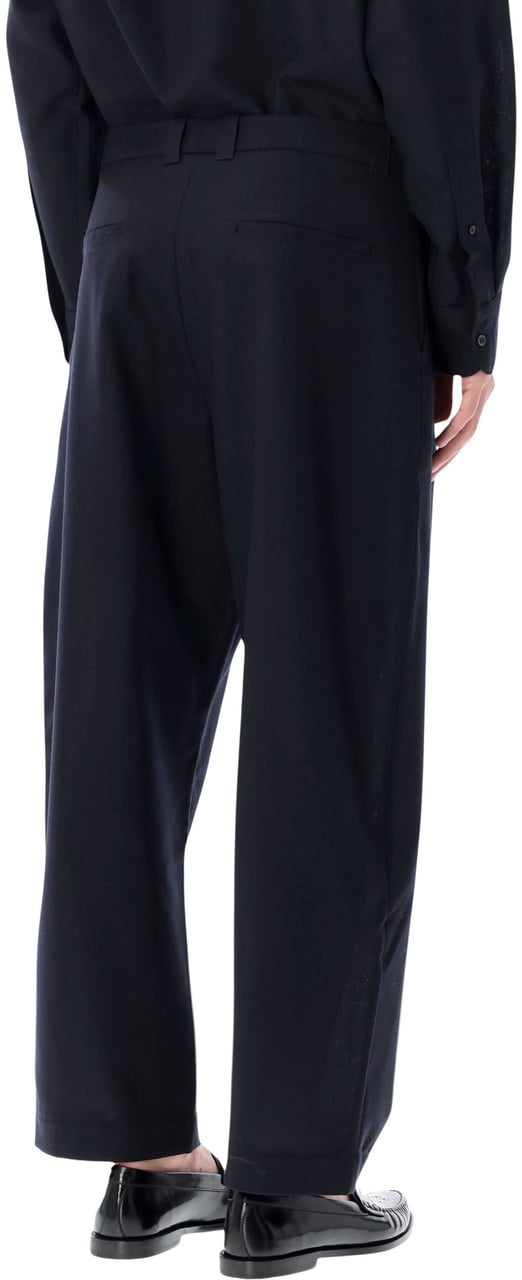 Studio Nicholson Tuck Pant Darkest Navy Blauw