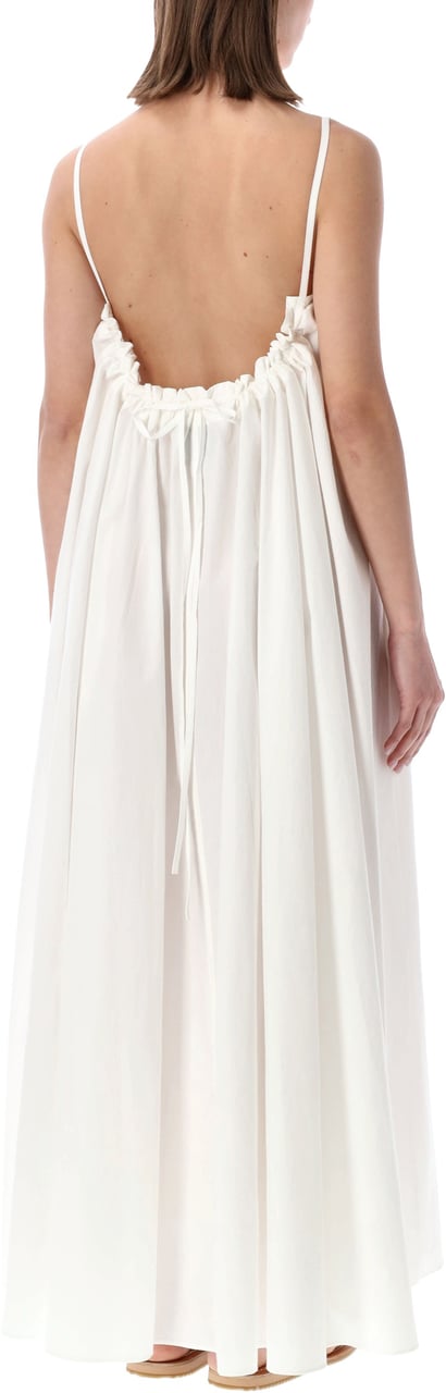Studio Nicholson Gathered Long Dress Optic White Wit