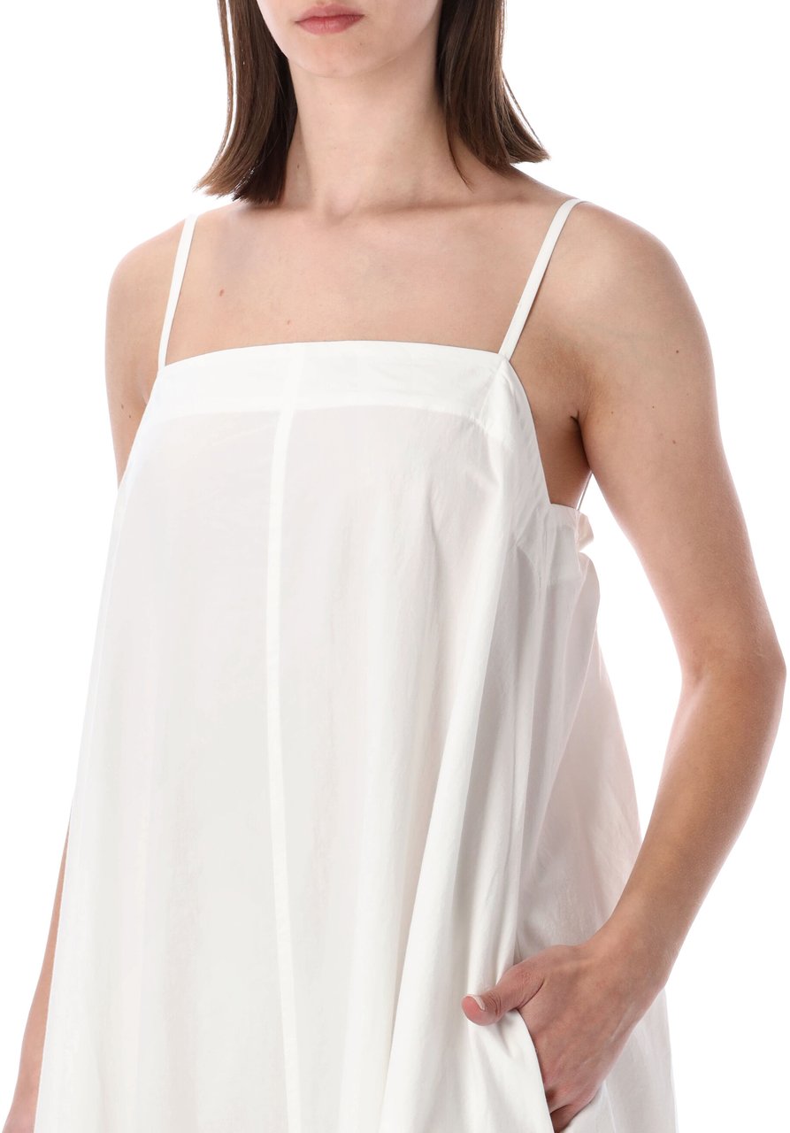 Studio Nicholson Gathered Long Dress Optic White Wit