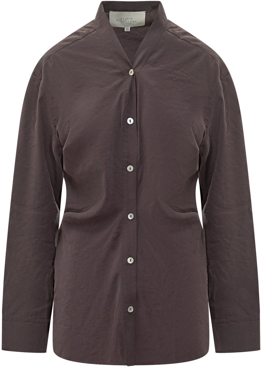 Studio Nicholson Studio Nicholson Camicia con Collo a V Bruin