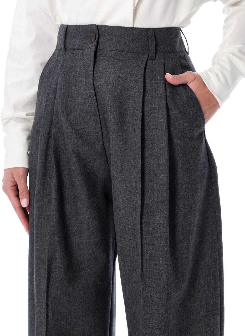 Studio Nicholson Acuna Pleated Pant Slate Melange Grijs