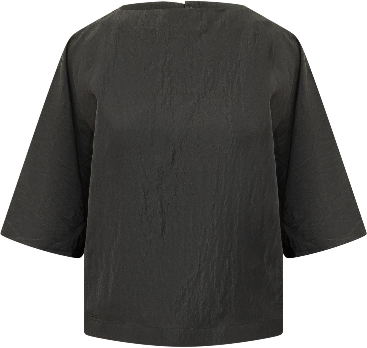 Studio Nicholson Top a Maniche Corte con Girocollo Donkergrijs