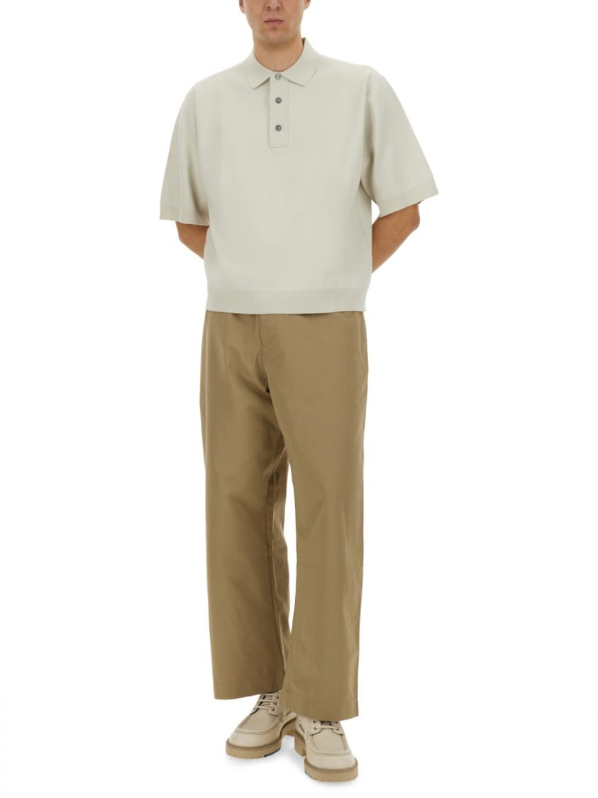 Studio Nicholson High-Waisted Slim Curved Pants Neutraal
