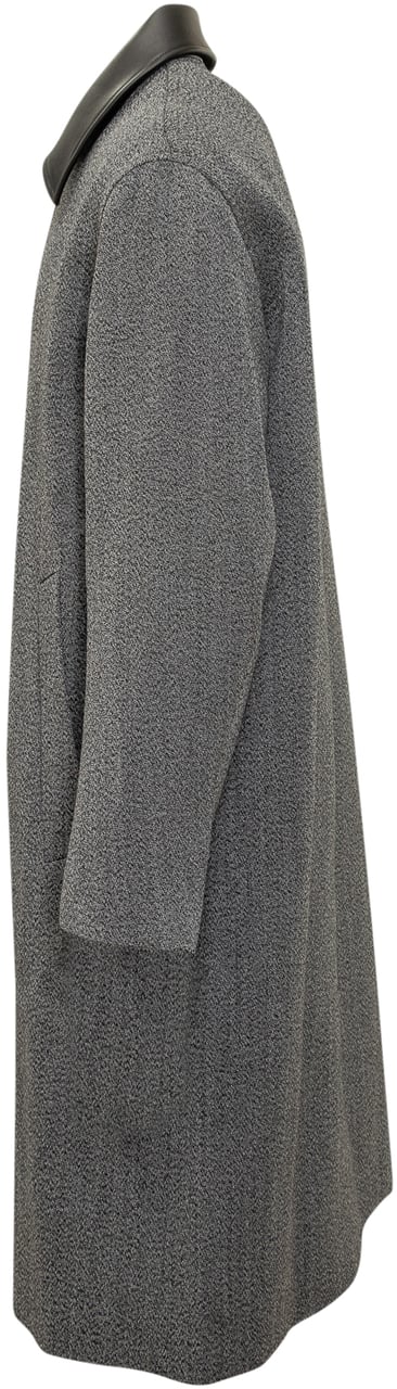 Studio Nicholson Cappotto Grigio con Colletto a Contrasto Studio Nicholson Zwart