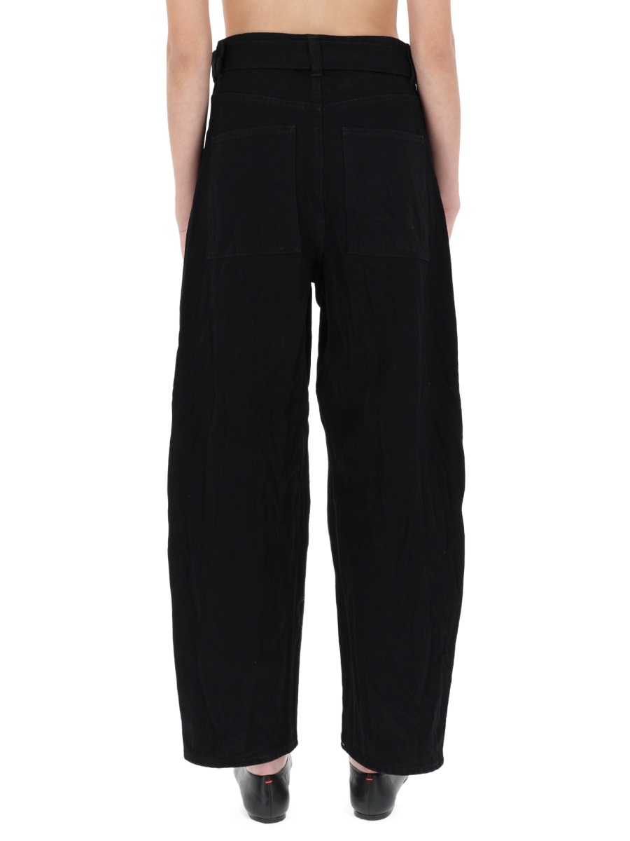 Studio Nicholson Cahun Black High-Waist Wide-Leg Pants Zwart