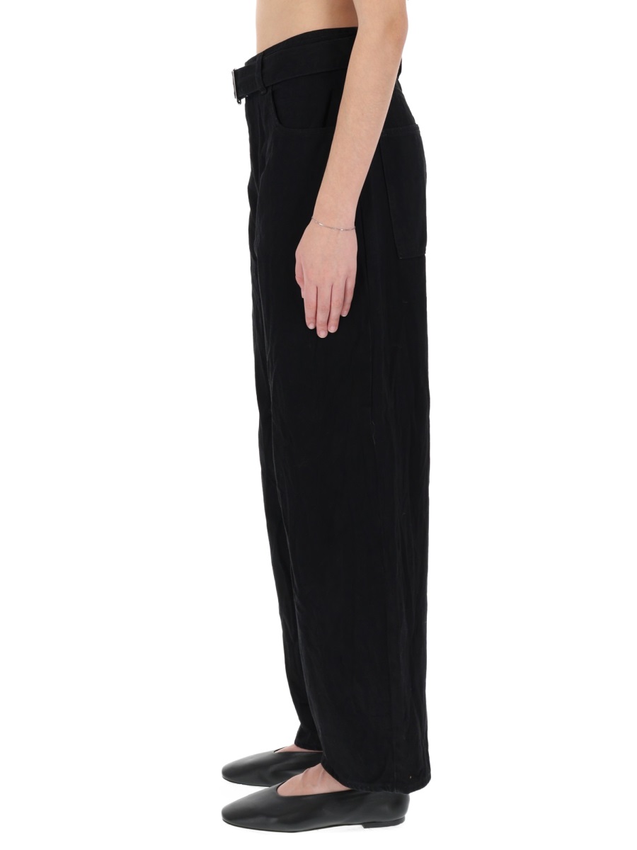 Studio Nicholson Cahun Black High-Waist Wide-Leg Pants Zwart