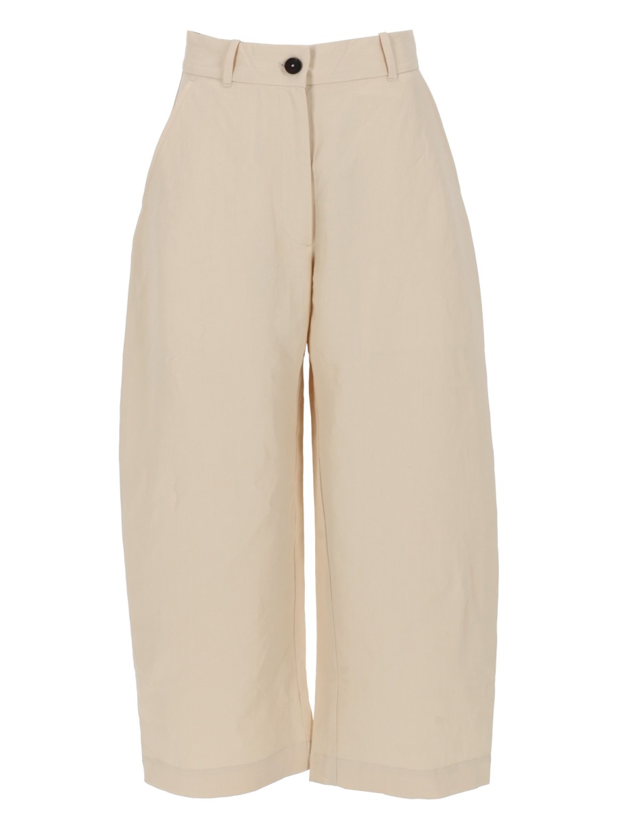 Studio Nicholson Cotton Structured Wide-Leg Pants Geel