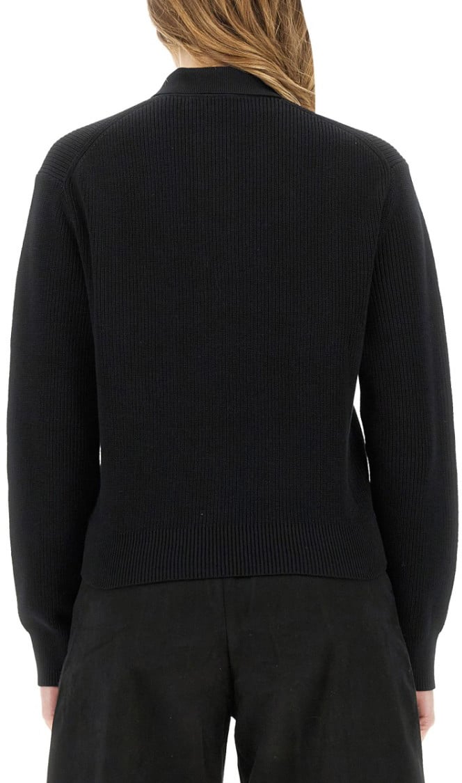 Studio Nicholson "Chesapeake" Knit Polo Shirt Zwart