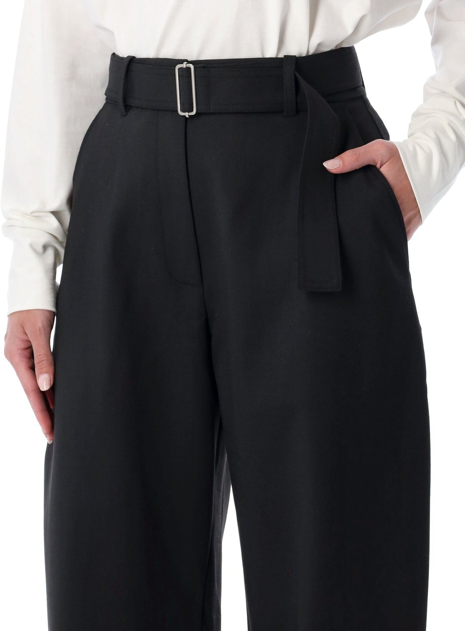 Studio Nicholson Doring Belted Pant Nero Zwart