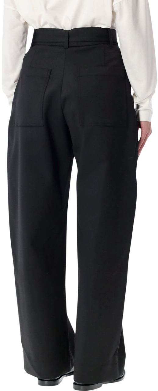 Studio Nicholson Doring Belted Pant Nero Zwart