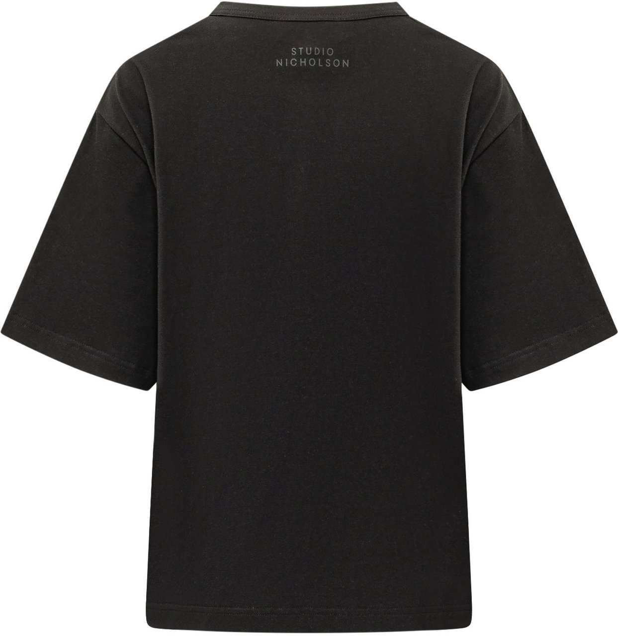 Studio Nicholson T-shirt Lee con Girocollo e Maniche Corte Zwart