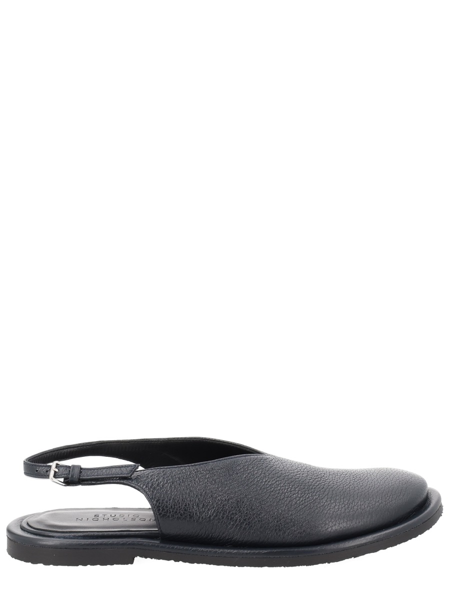 Studio Nicholson Slingback Deerskin Leather Sandals Zwart