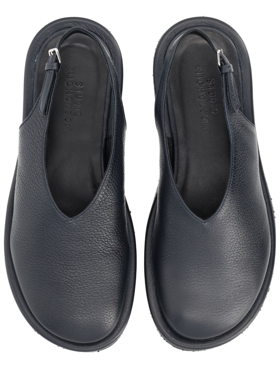 Studio Nicholson Slingback Deerskin Leather Sandals Zwart