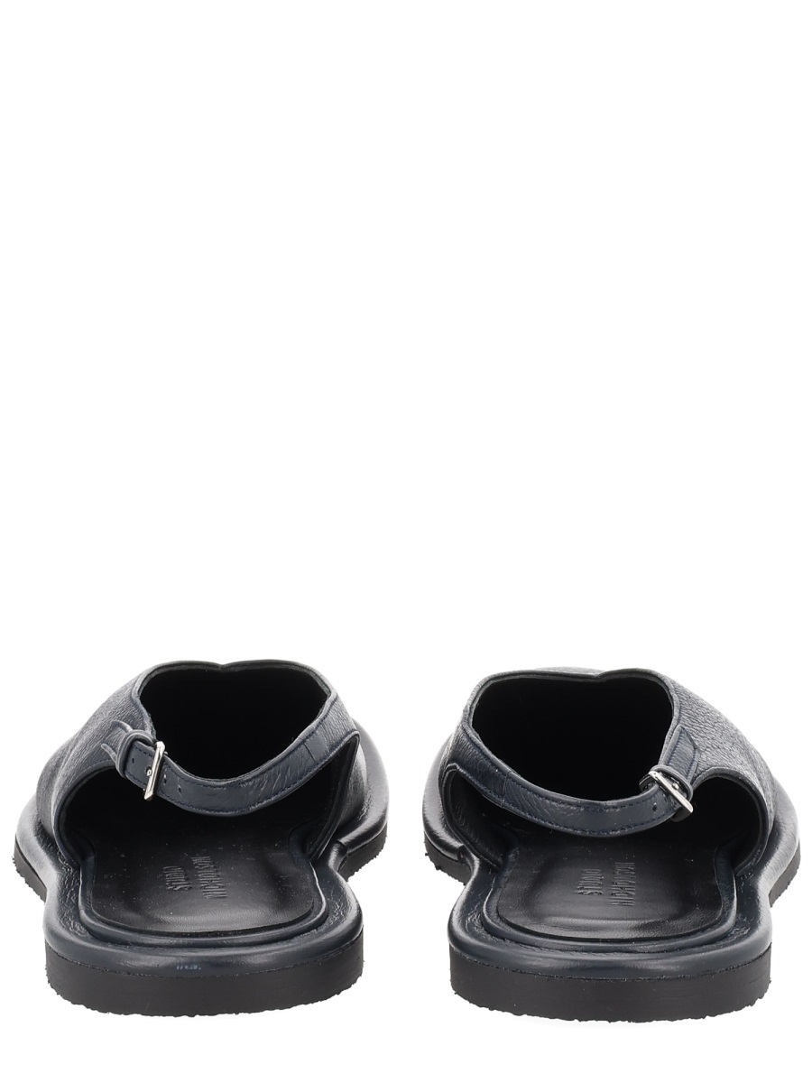Studio Nicholson Slingback Deerskin Leather Sandals Zwart