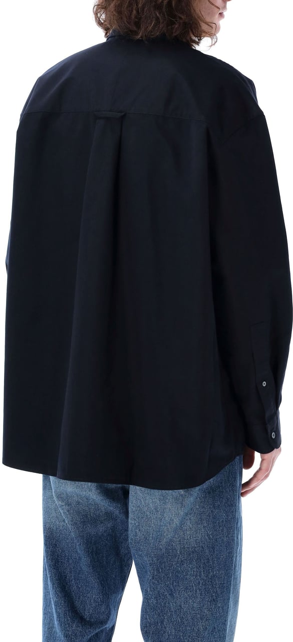 Studio Nicholson Long Sleeve Shirt Darkest Navy Blauw