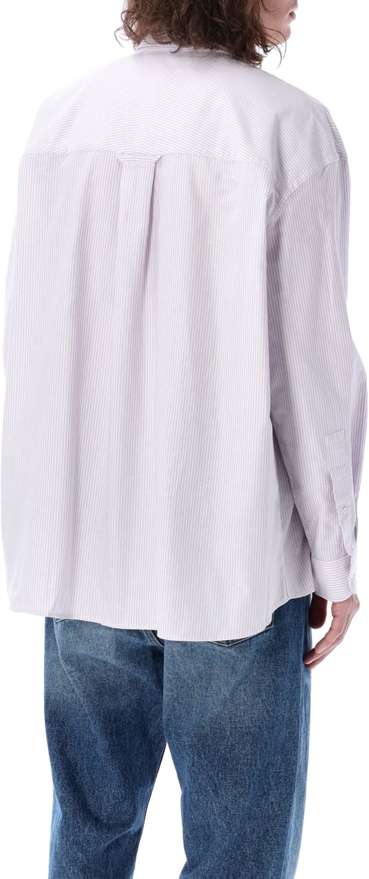 Studio Nicholson Long Sleeve Shirt Lilac Stripe Paars