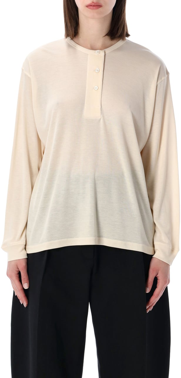 Studio Nicholson Rutas Ls Serafino Canvas Beige Wit