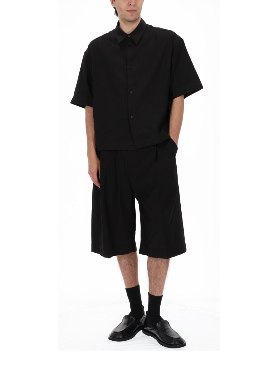 Studio Nicholson Sanko Short-Sleeved Boxy Shirt Zwart