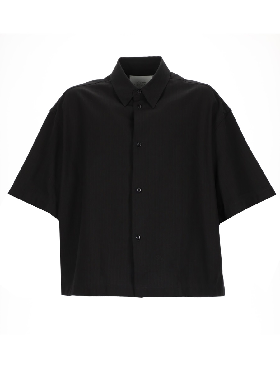 Studio Nicholson Sanko Short-Sleeved Boxy Shirt Zwart