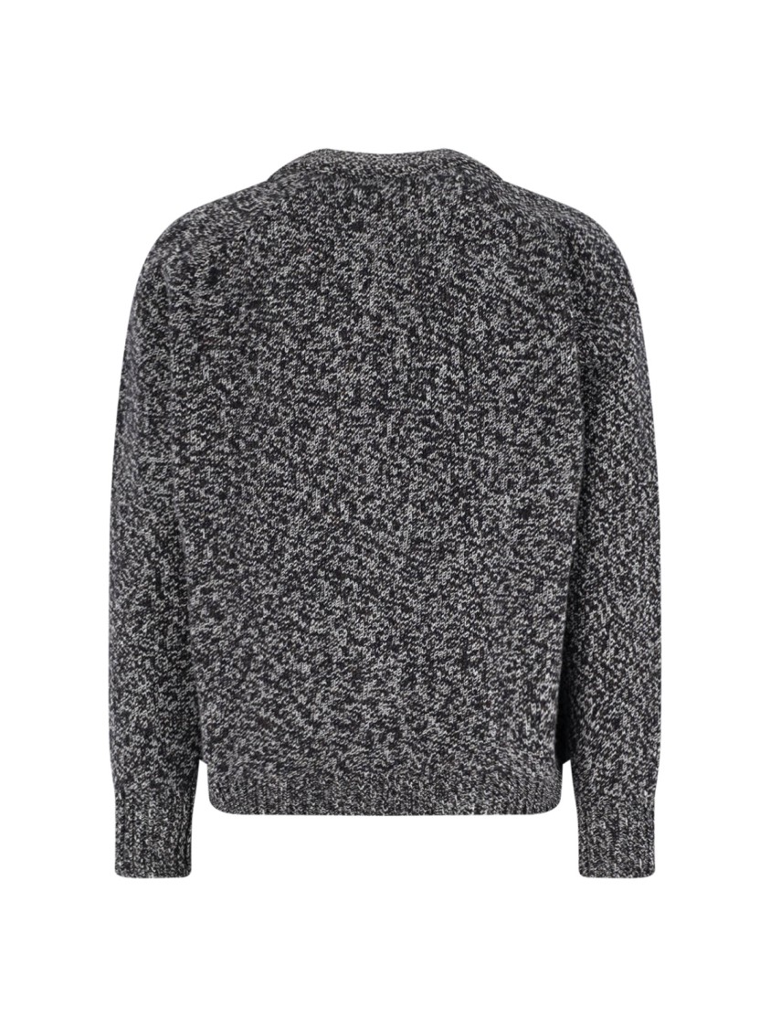 Studio Nicholson Textured Multicolour Knit Sweater With Ribbed Cuffs Grijs