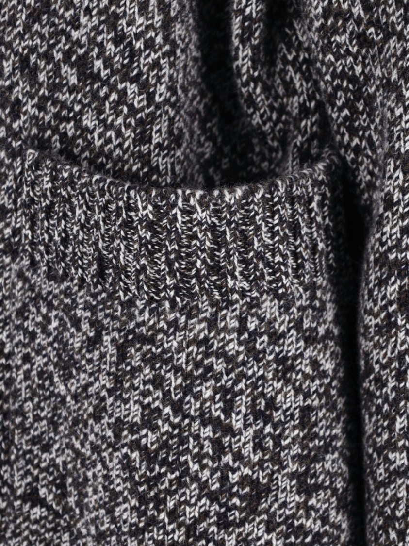 Studio Nicholson Textured Multicolour Knit Sweater With Ribbed Cuffs Grijs