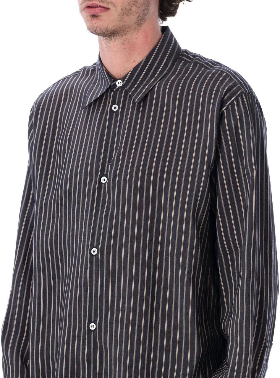 Studio Nicholson Over Stripes Shirt Blu Navy