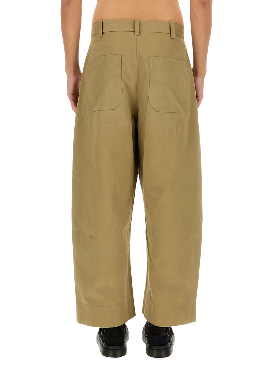 Studio Nicholson Neutrals Sorte Wide-Leg Cropped Cotton Pants Goud