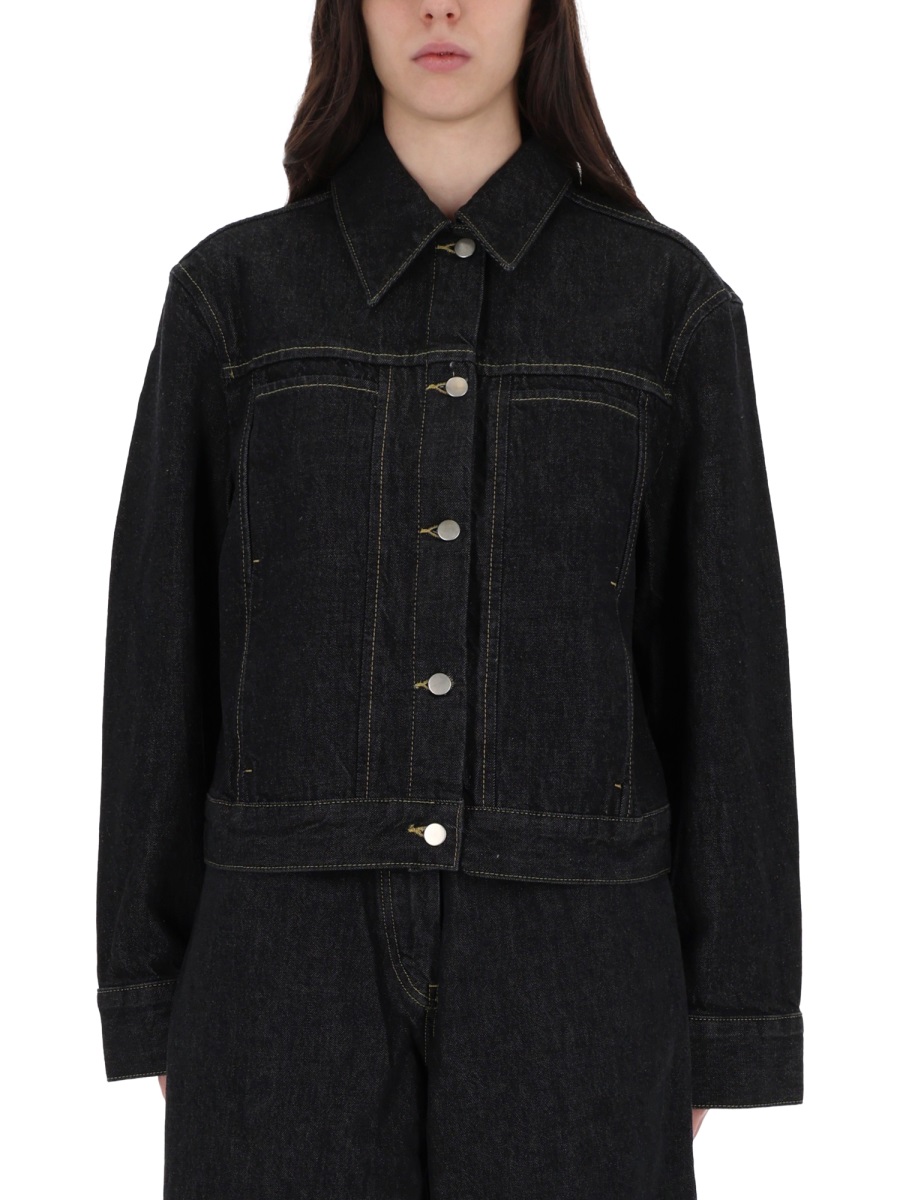 Studio Nicholson Black Tahoe Boxy Cotton Jacket Zwart