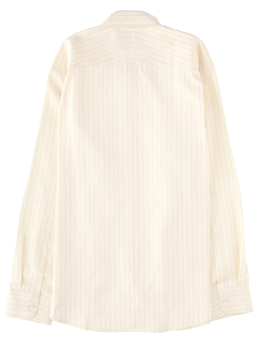 Studio Nicholson View Cotton Silk Pinstripe Shirt Neutraal