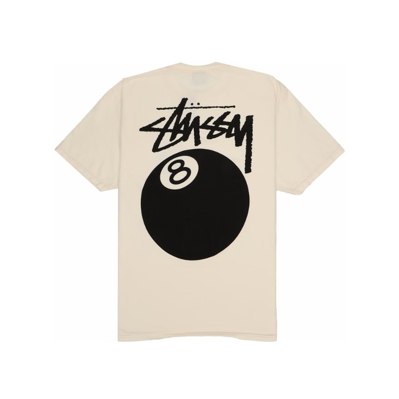 Stüssy T-shirt Stüssy 8 Ball Pigment Dyed Natural Wit
