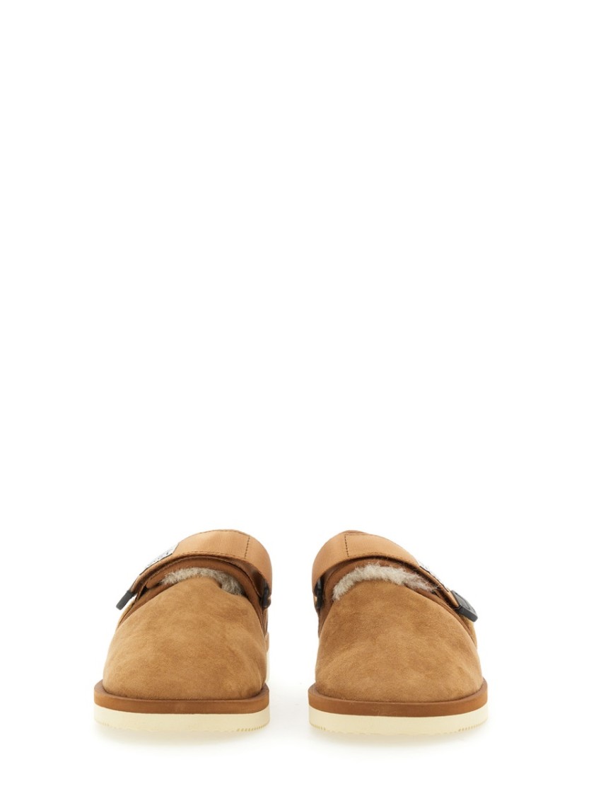 Suicoke Brown Suede Slip-On Loafers Bruin