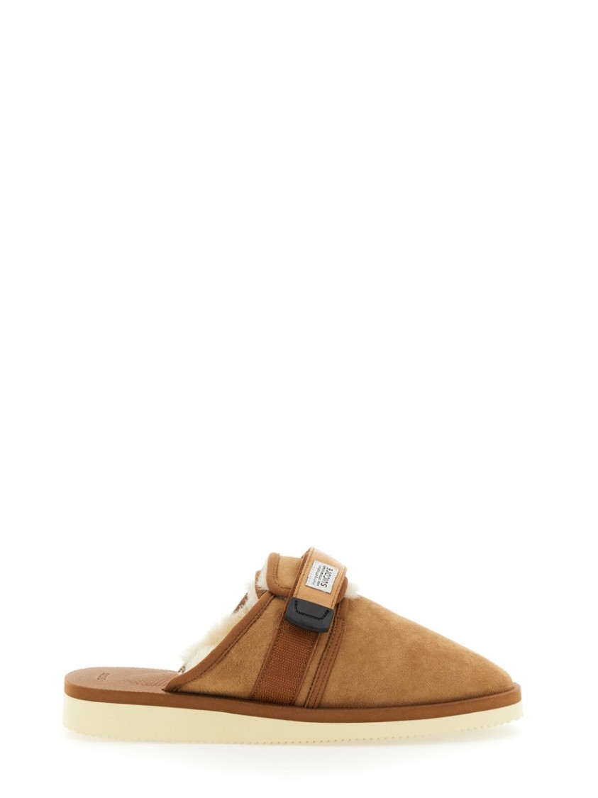 Suicoke Brown Suede Slip-On Loafers Bruin