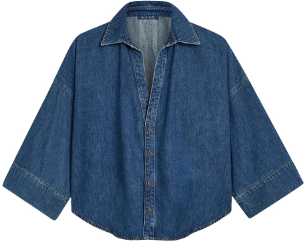 Summum Blouse Denim Kimono Light Cotton Twill Blauw 2s3346-5184 Blauw