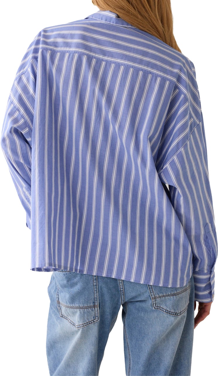 Summum Summum Blouse Shirt Stripe Lichtblauw 2s3398-12408 Blauw