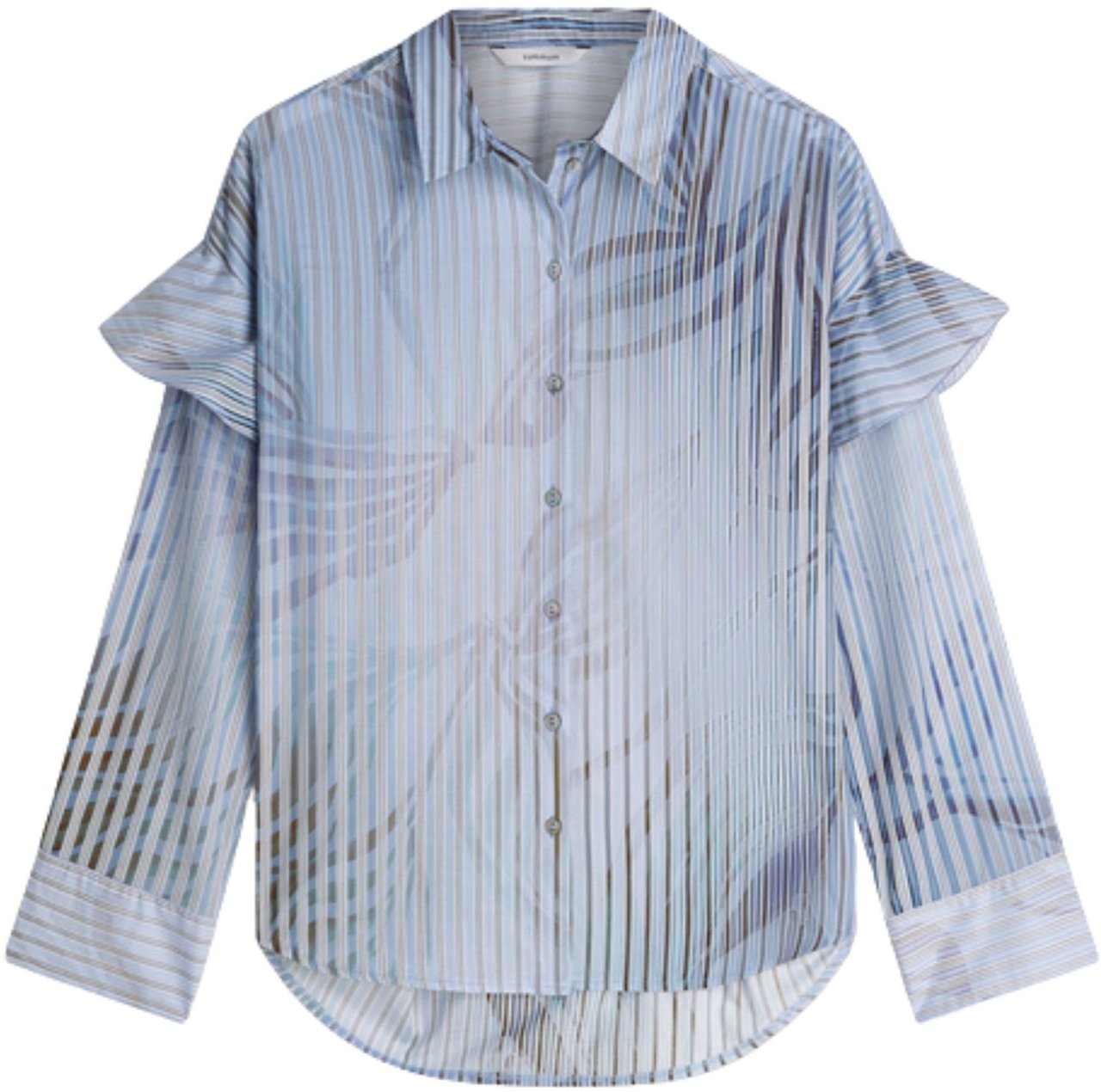 Summum Summum Blouse Flowers And Stripes Donkerblauw 2s3429-12367 Blauw