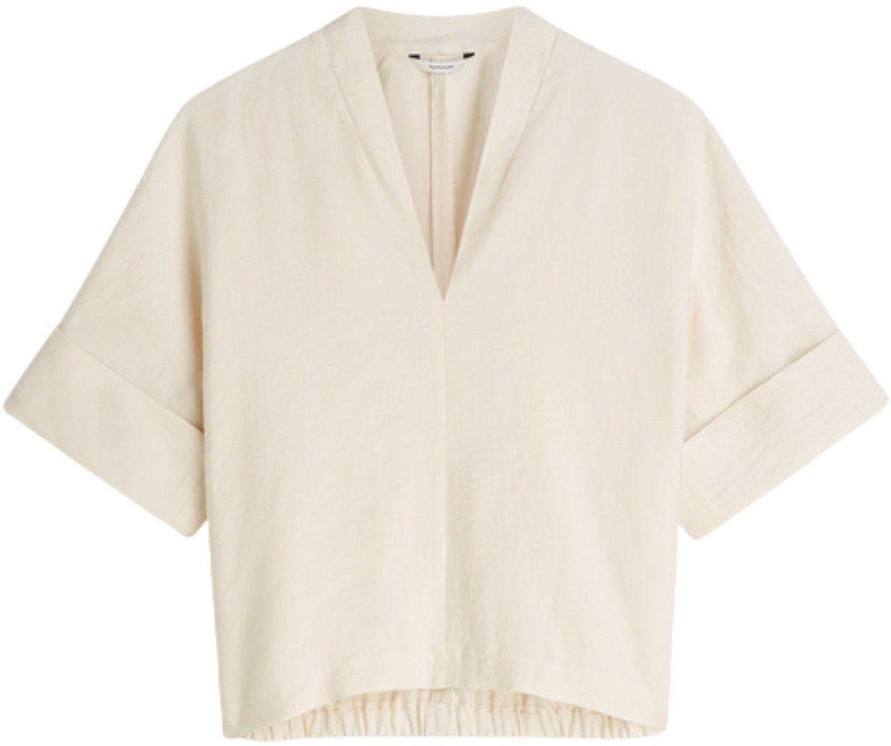 Summum Summum Top Short Sleeves Modal Linen Blend Ecru 2s3432-12372 Wit