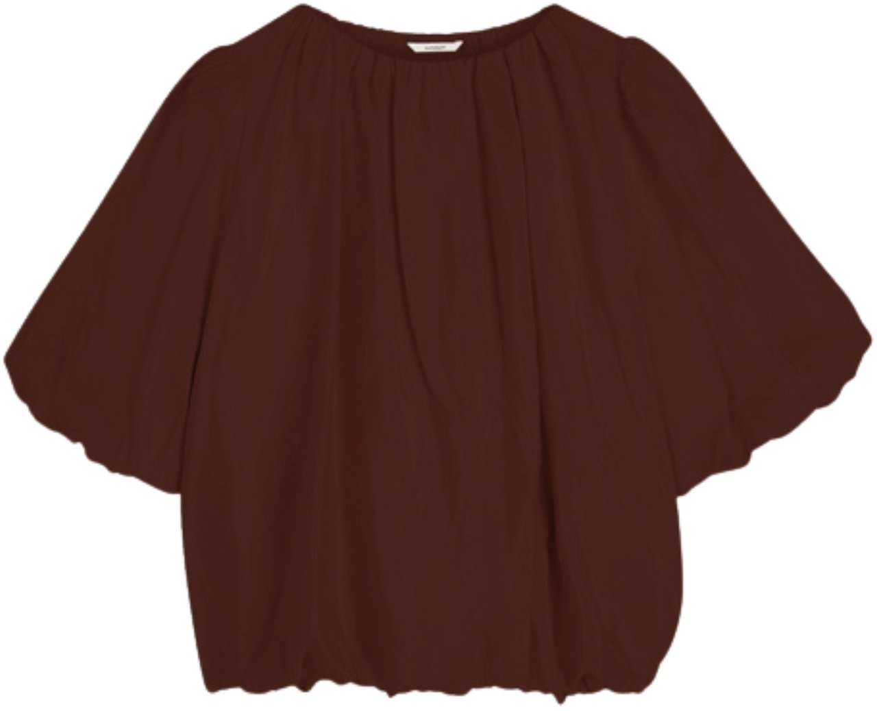 Summum Summum Top Balloon Sleeves Viscose Cotton  Bruin 2s3442-12370 Bruin