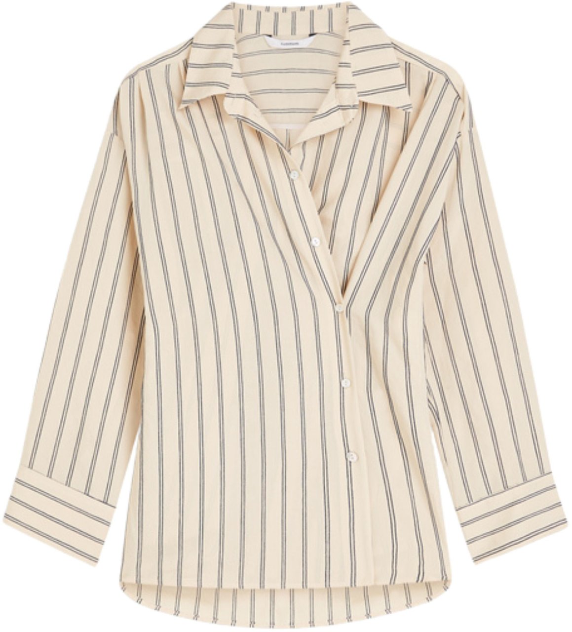 Summum Summum Blouse Adjustable Chenille Stripe Ecru 2s3455-12374 Wit