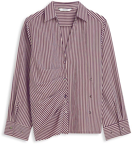 Summum Blouse Two Tone Stripe Small Blouses Bordeaux 2s3532-12491 Rood