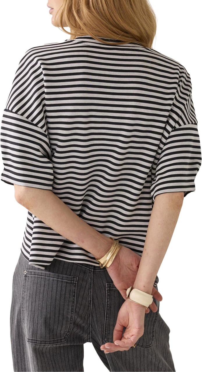 Summum Summum Top Striped Scuba  Zwart 3s5290-30754 Zwart