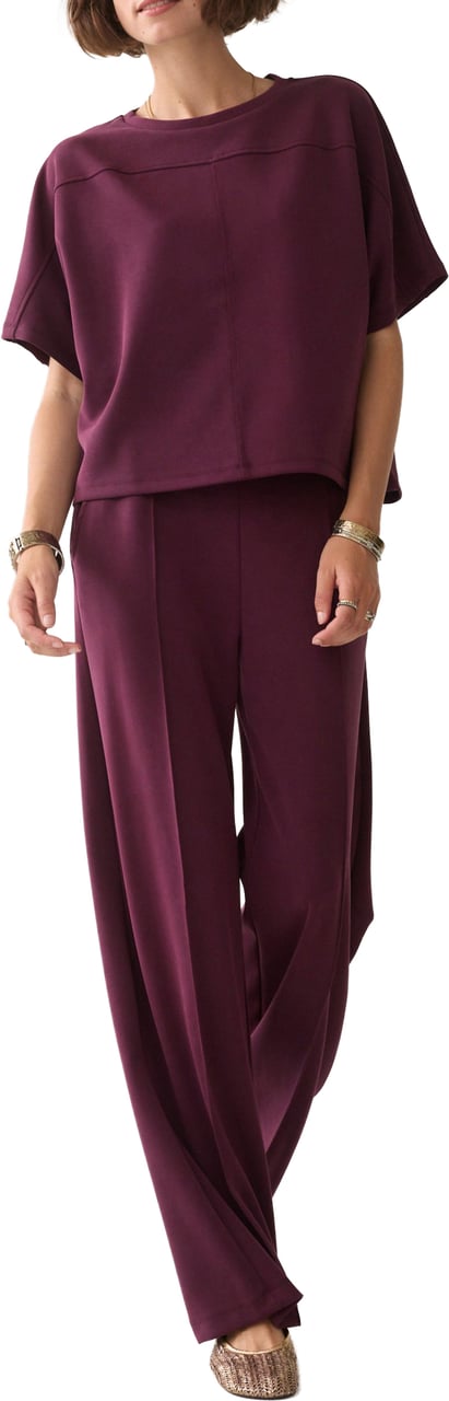 Summum Boxy Top Soft Scuba T-shirts Bordeaux 3s5335-30606 Rood
