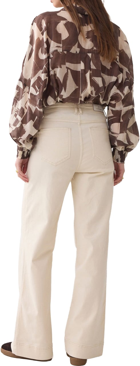 Summum Summum Flare Pant Core Stretch Twill Ecru 4s2913-12438 Wit
